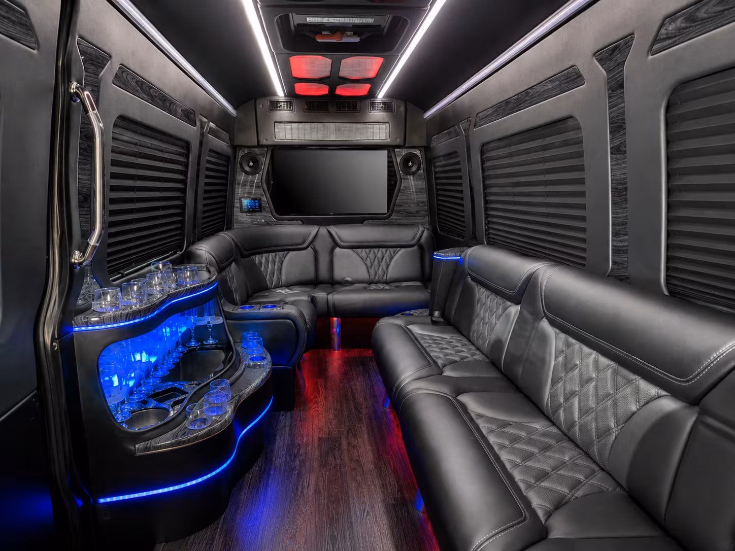 cedar park 40 passenger party bus inside