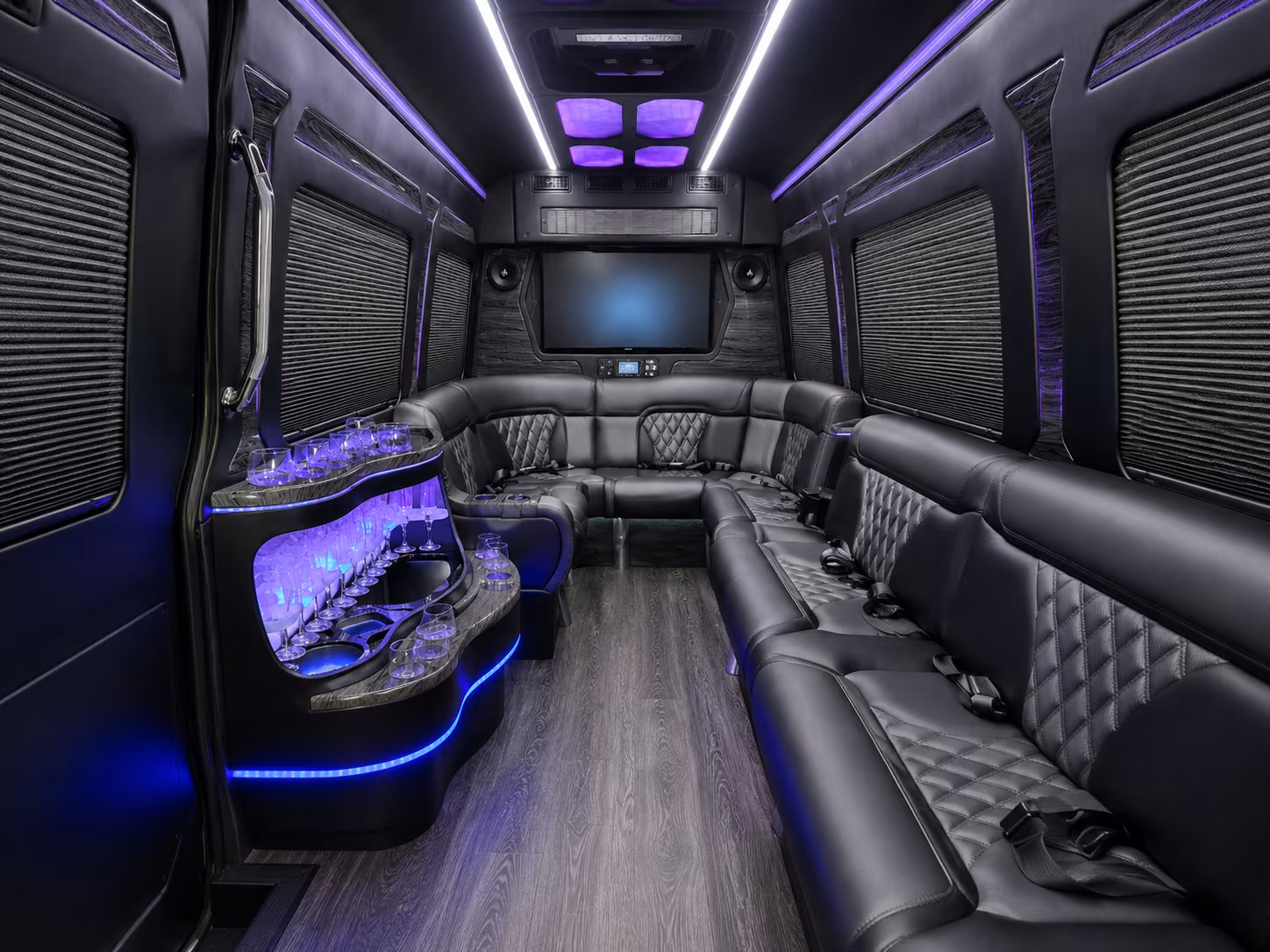 cedar park 50 passenger party bus inside
