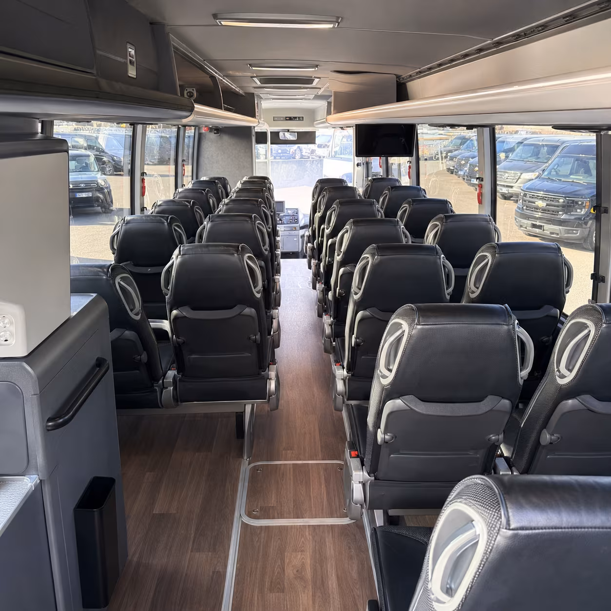 fort hood charter bus rental interior
